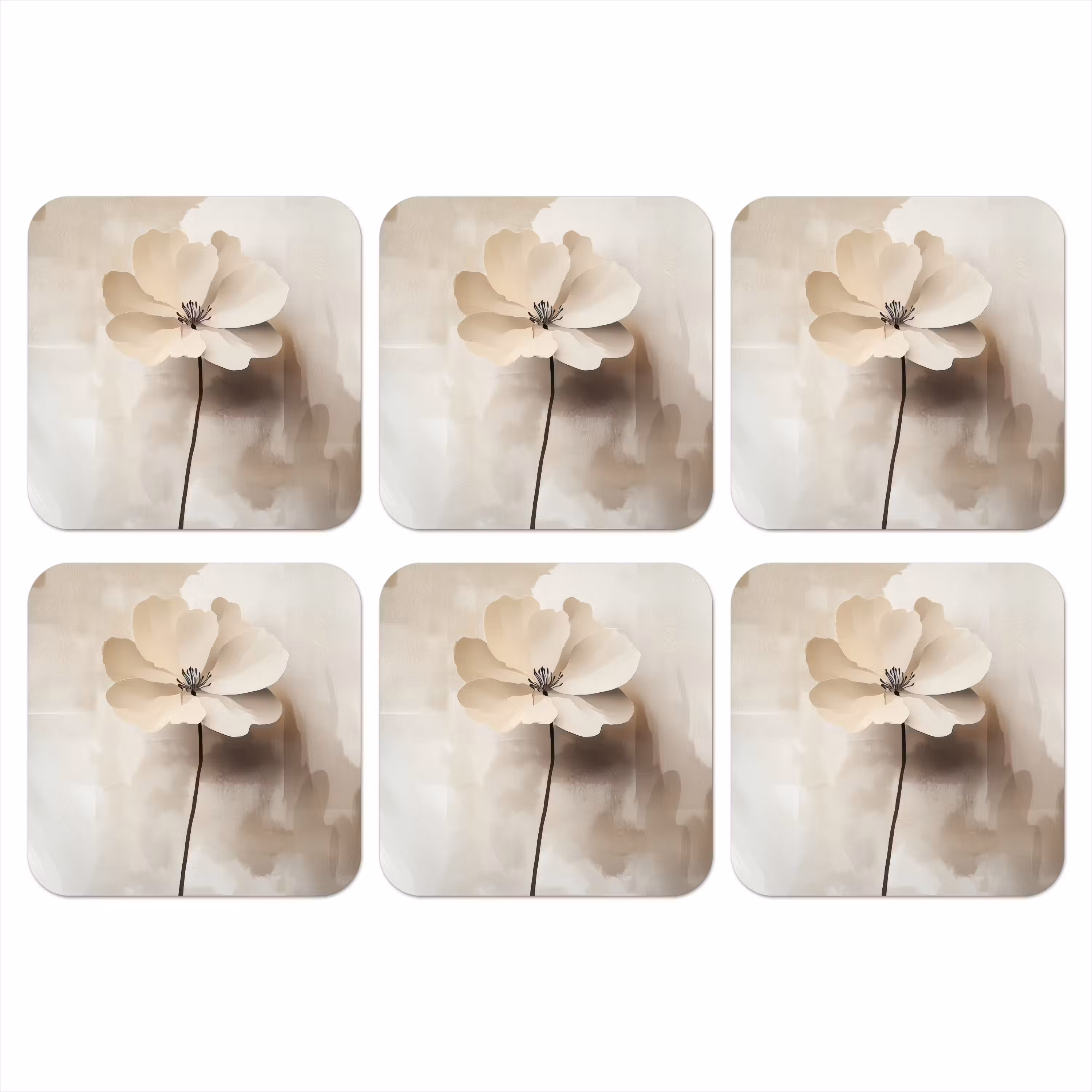 Coaster - Flower - Beige - Paint - Shadow