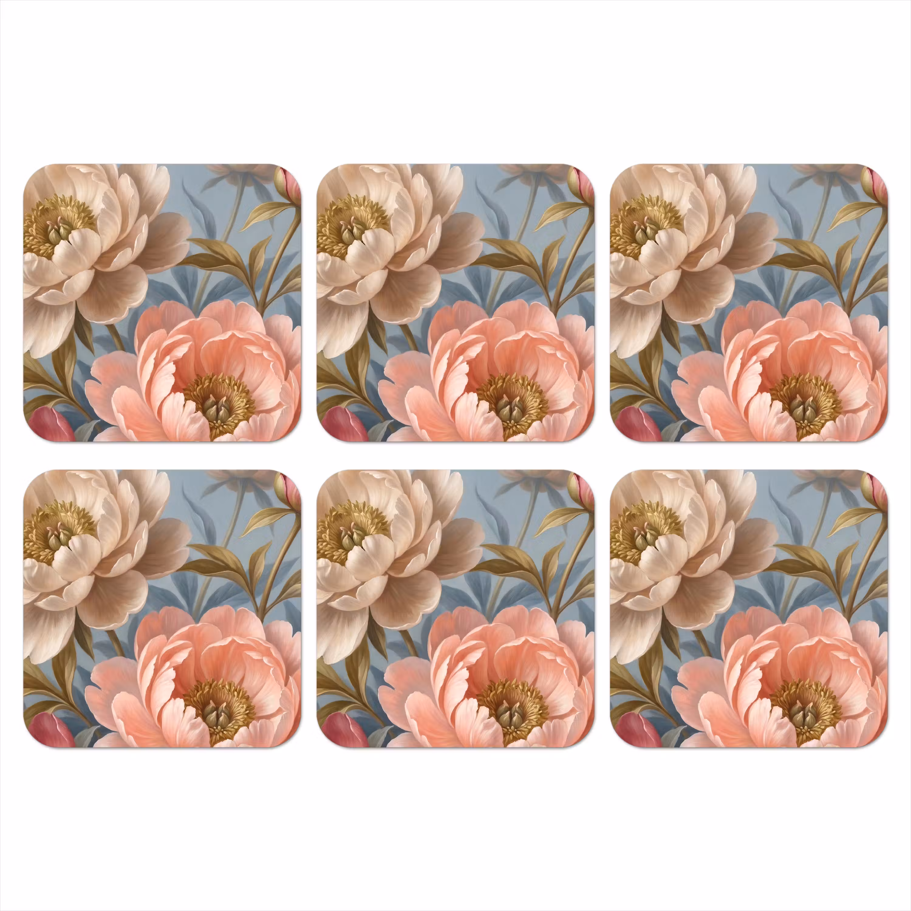 Coaster - Flowers - Pink - Beige - Modern - Nature