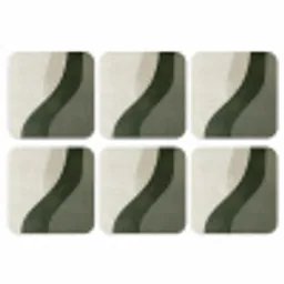 Japandi - Groen - Abstract - Modern onderzetter kurk middel -3d