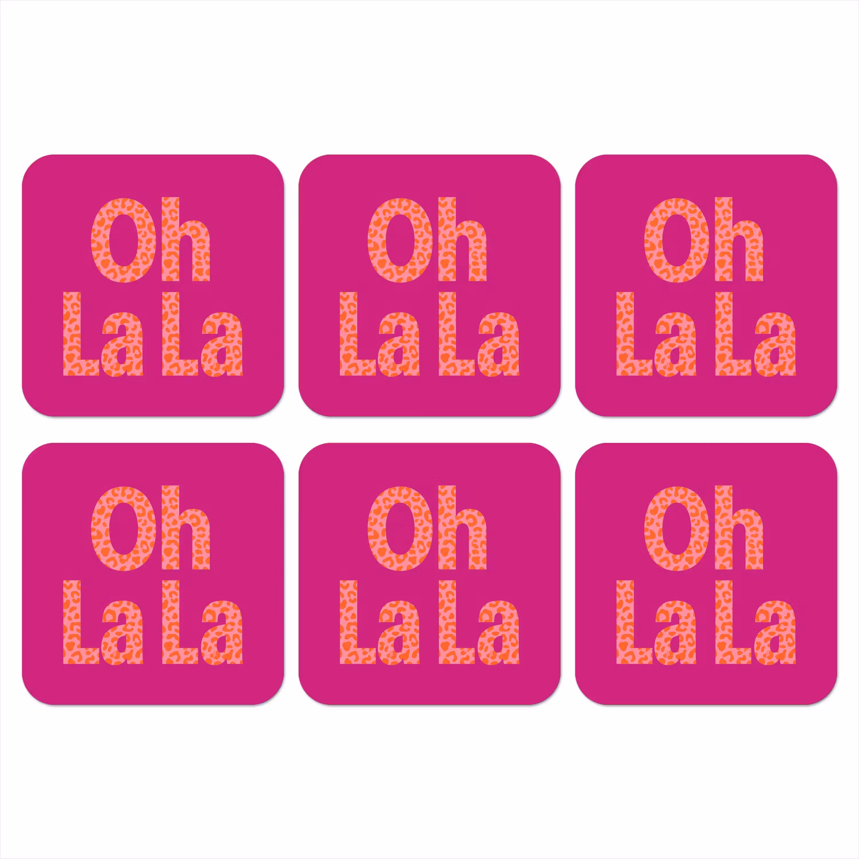 Coaster - Oh la la - Leopard print - Pink