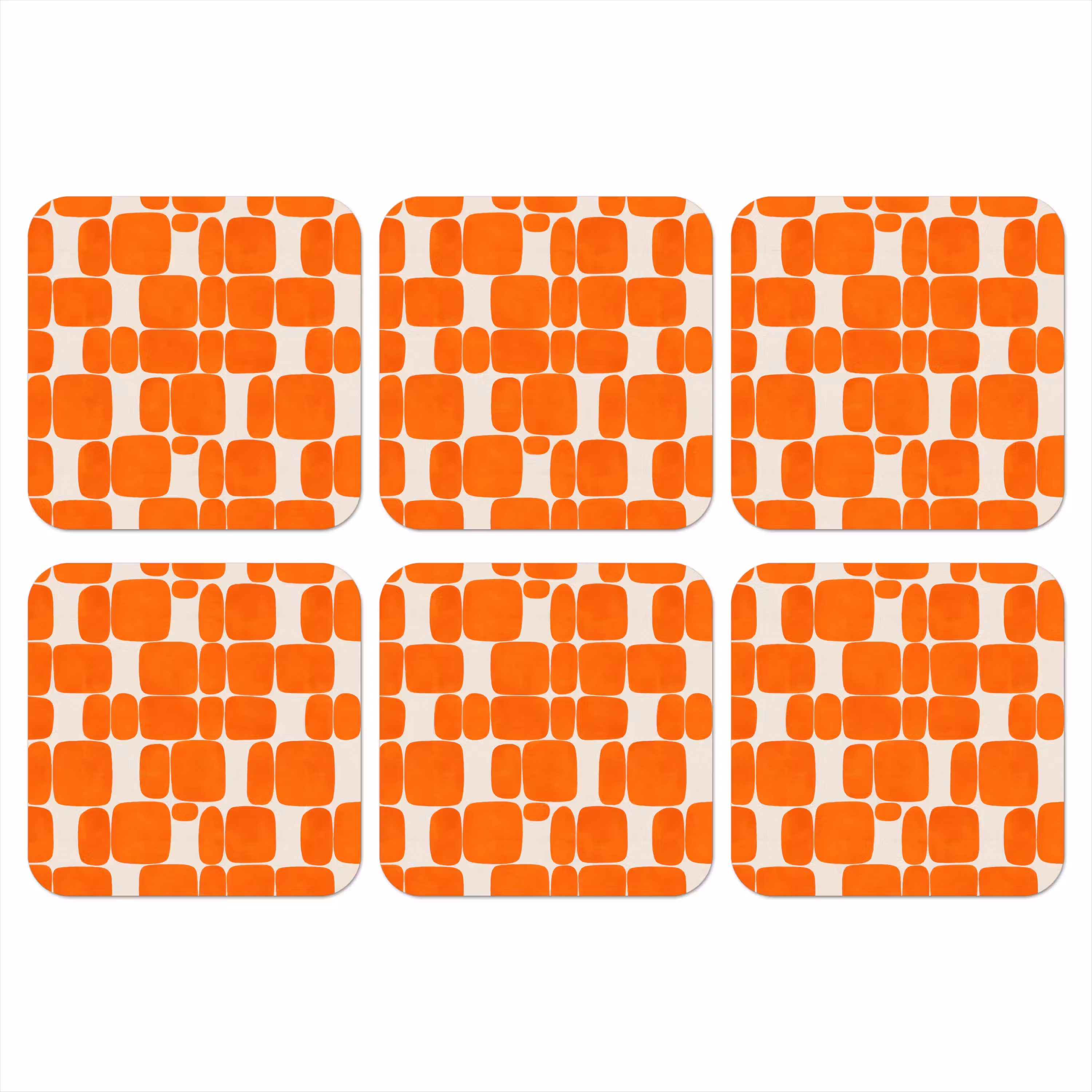 Coaster - Pattern - Retro - Orange