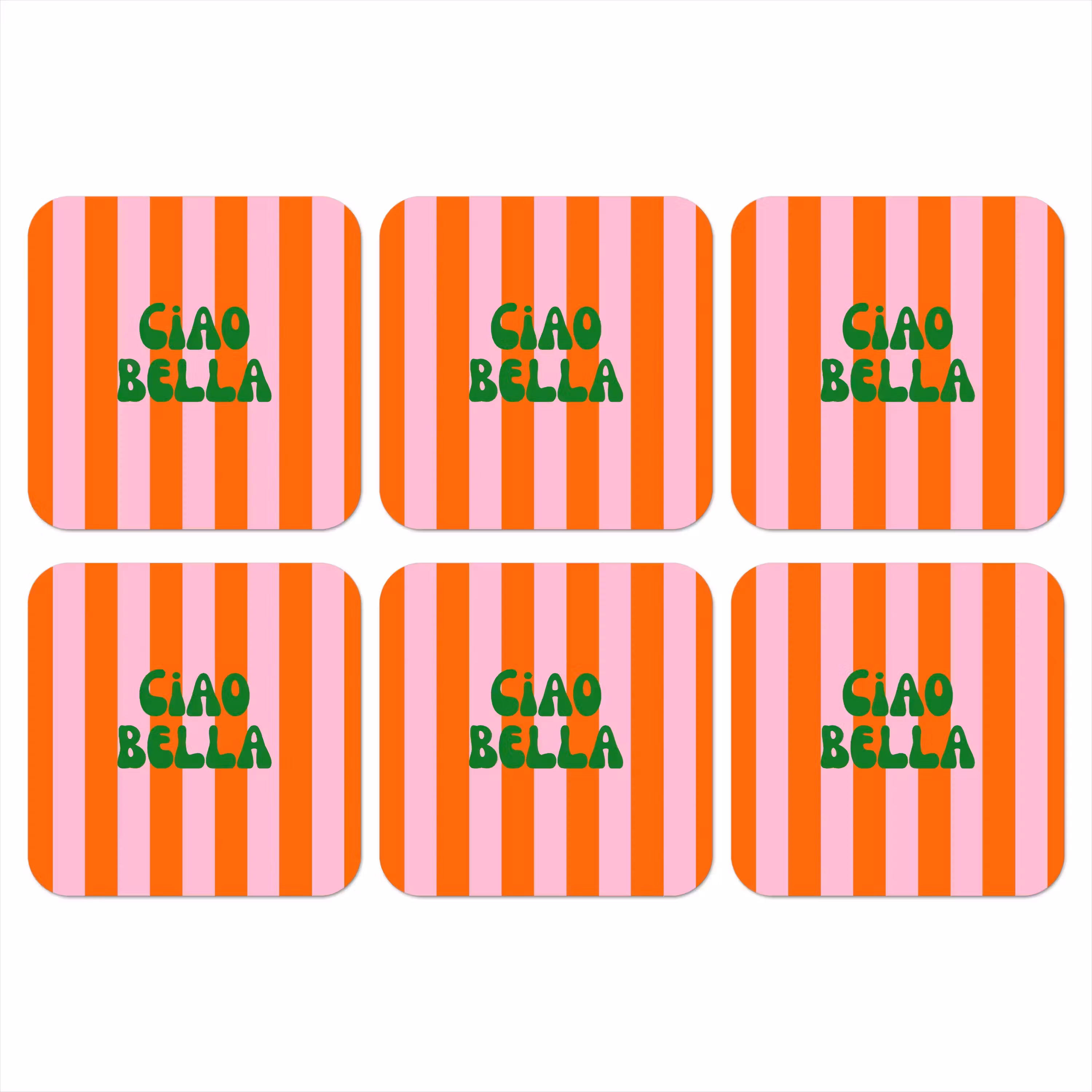 Coaster - Stripes - Orange - Vertical - Ciao bella