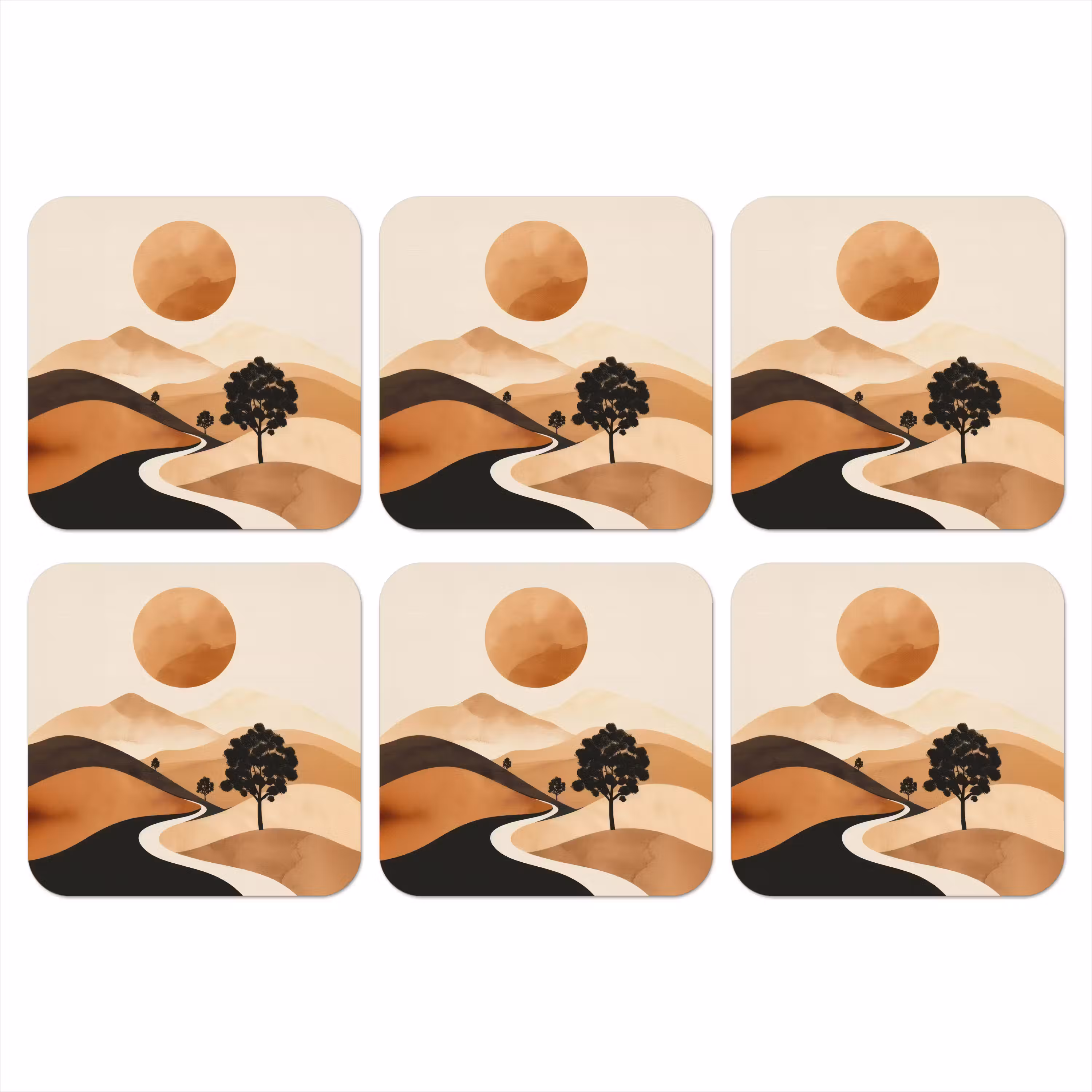 Coaster - Sun - Hills - Tree - Abstract