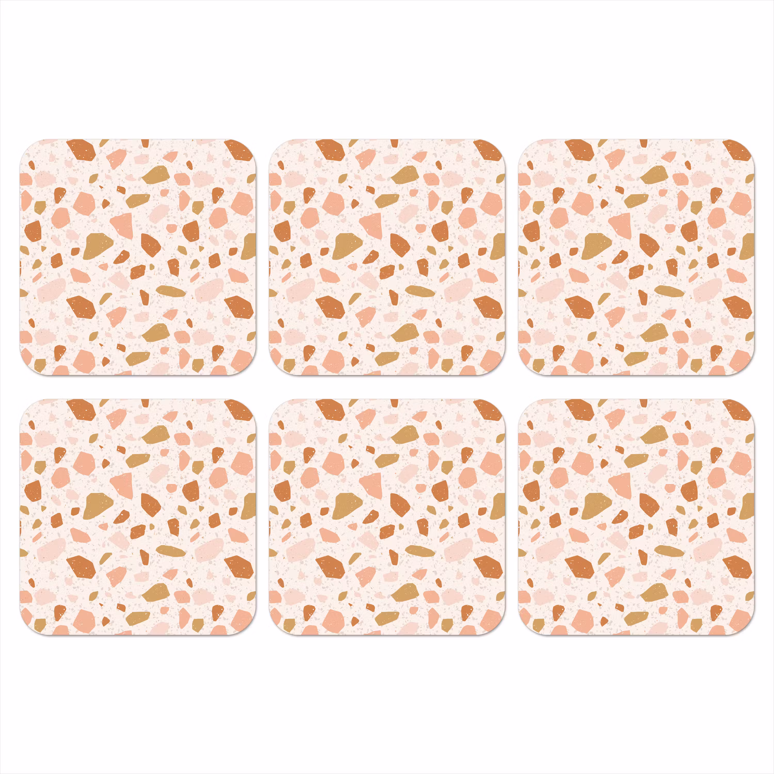 Coaster - Terrazzo - Pattern - Colorful - Salmon