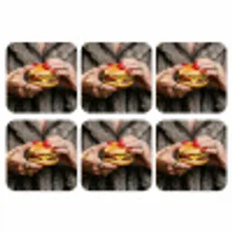 Vrouw - Hamburger - Bontjas onderzetter kurk middel -3d
