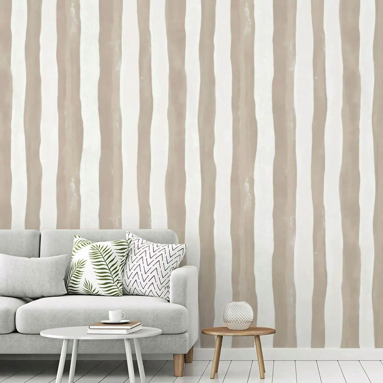 Behang - Minimalistisch - Strepen - Beige