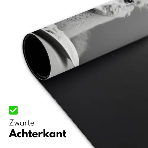 Alpaca - Pasta - Zwart - Wit - Grappig - Dieren Muismat XXL klein -sfeer2