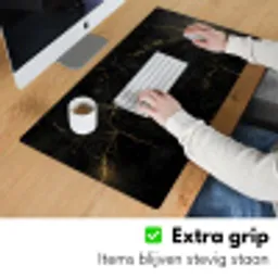 Zwart marmer - Gouden aders - Klassiek Muismat XXL klein -sfeer3