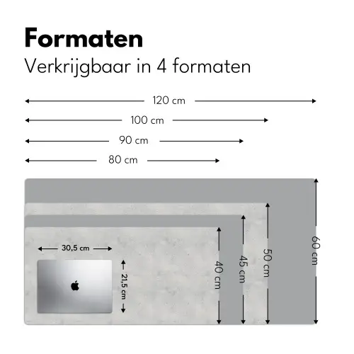 Grijs - Beton - Neutraal Muismat XXL klein 681 -sfeer5