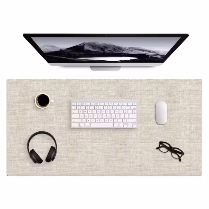 Desk Mat - Linen - Texture - Beige
