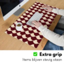 Rood - Tegelpatroon - Crème Muismat XXL klein 681 -sfeer3