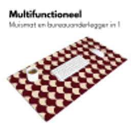 Rood - Tegelpatroon - Crème Muismat XXL klein 681 -sfeer4