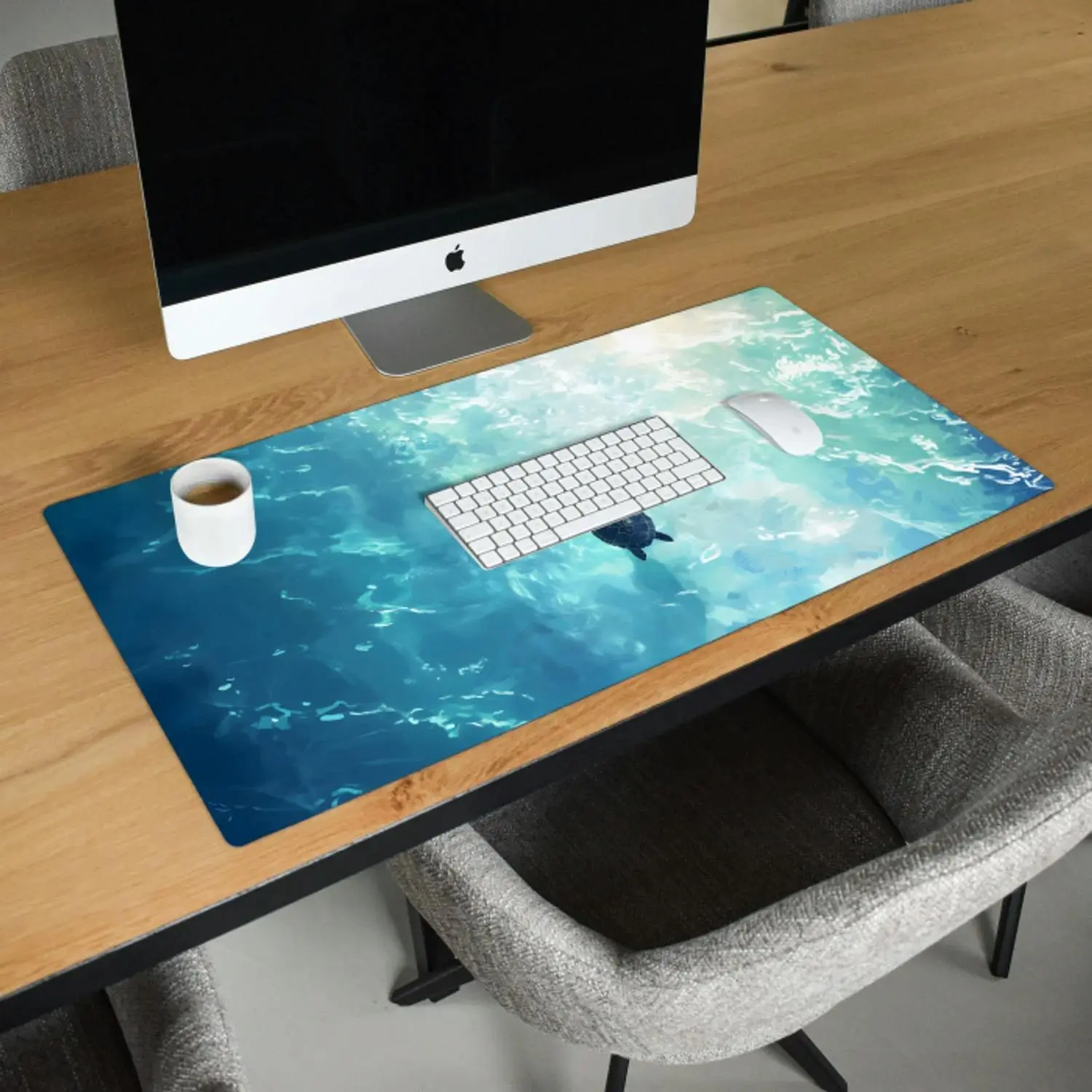 Desk mat - Turtle - Sea - Blue - Sparkle