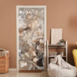 Amandelbloesem - Kunst - Van Gogh - Beige - Abstract deurposter klein -sfeer1