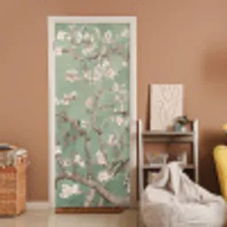 Amandelbloesem - Kunst - Van Gogh - Groen deurposter klein -sfeer1
