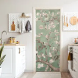 Amandelbloesem - Kunst - Van Gogh - Groen deurposter klein -sfeer5