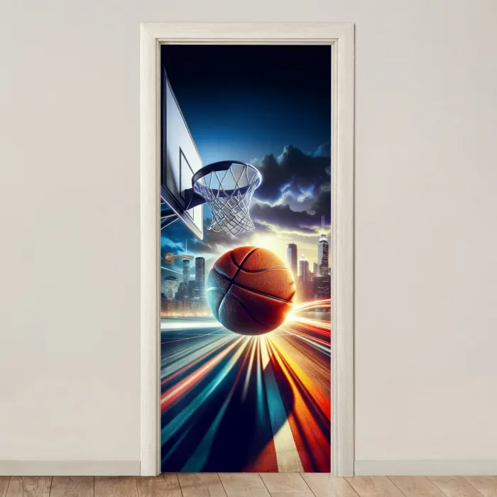 Basketbal - Sport - Basket - Stad deurposter klein -3d_beige