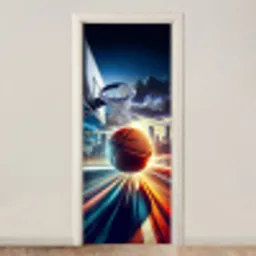 Basketbal - Sport  - Basket - Stad deurposter klein -3d_beige