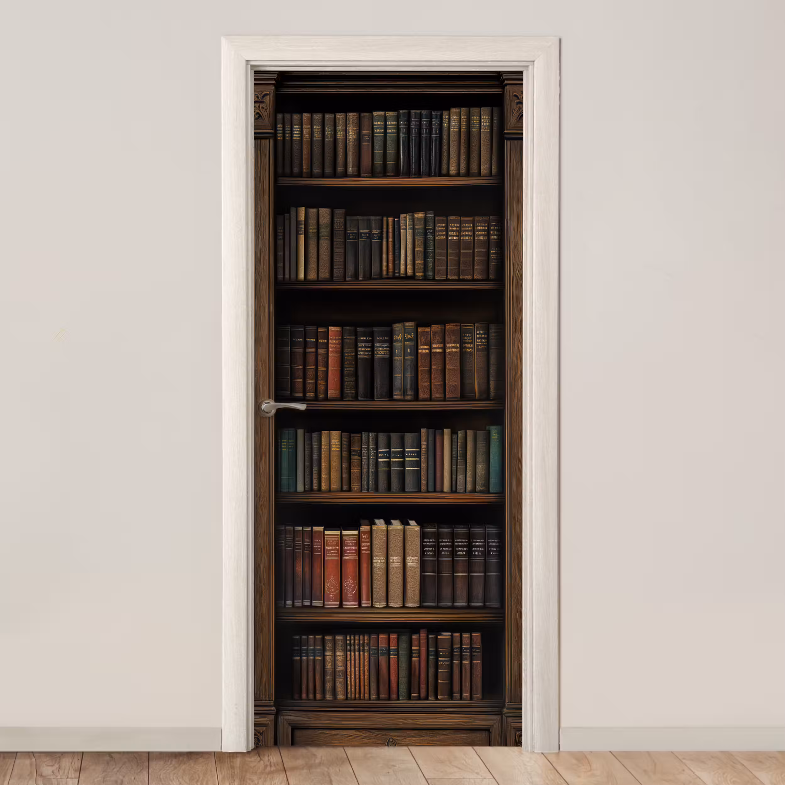 Door sticker - Bookcase - Vintage - Brown