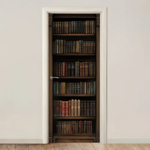 Boekenkast - Vintage - Bruin deurposter klein -3d_beige