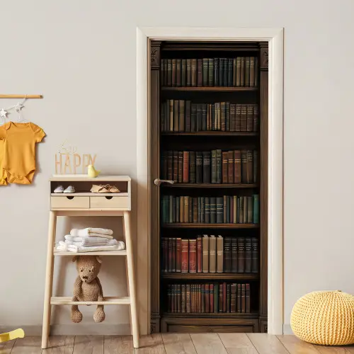 Boekenkast - Vintage - Bruin deurposter klein -sfeer4