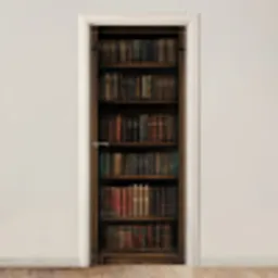 Boekenkast - Vintage - Bruin deurposter klein -3d_beige