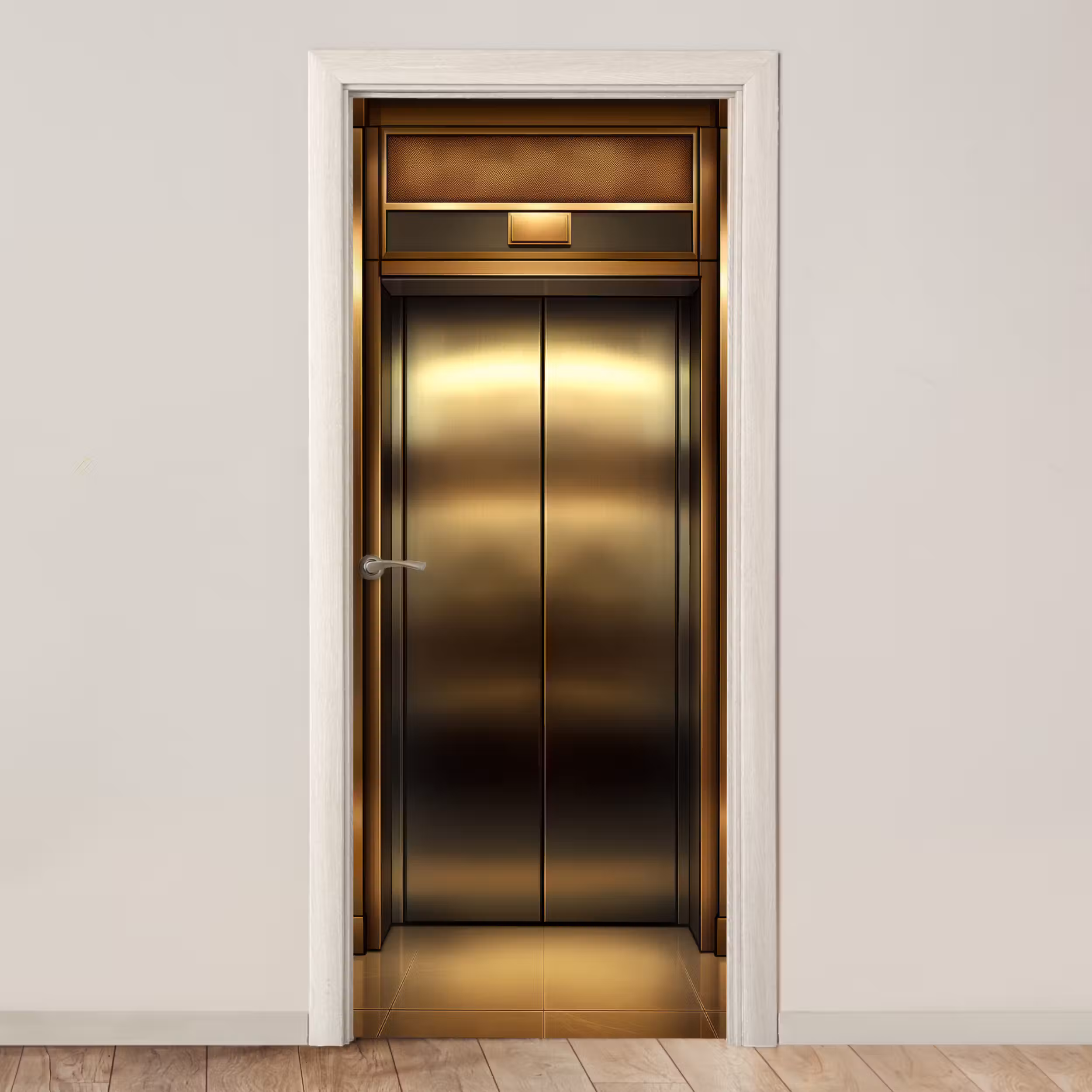Door sticker - Elevator door - Gold - Modern