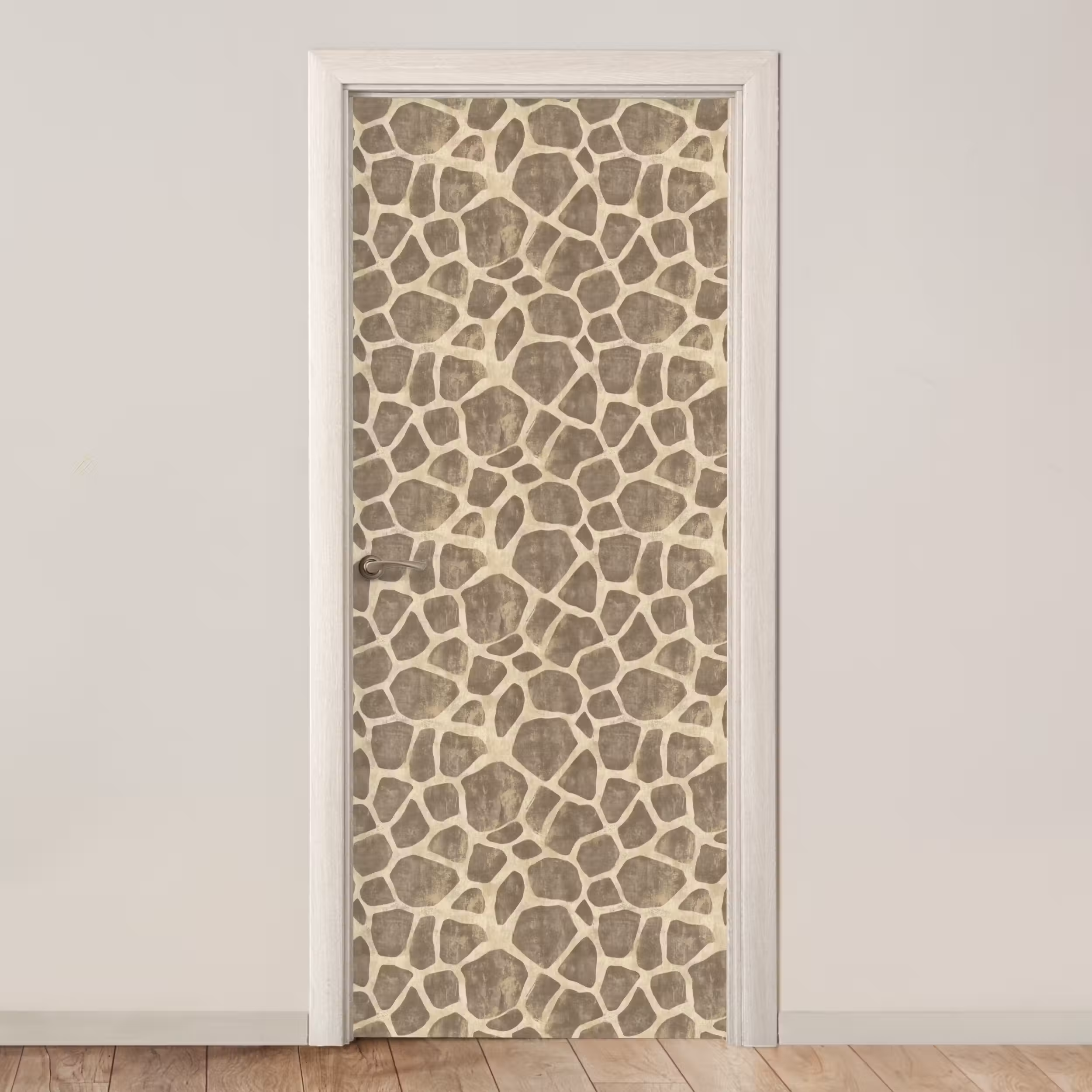 Door sticker - Giraffe - Pattern - Beige - Brown