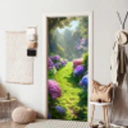 Natuur - Hortensia - Bloemen - Groen deurposter klein -sfeer6