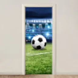 Voetbal - Stadion - Bal - Jongens deurposter klein -3d_beige