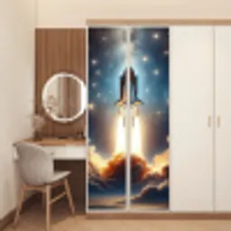 Ruimtevaart - Raket - Space - Sterren deurposter klein -sfeer3