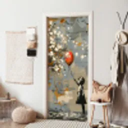Boom - Graffiti - Banksy Style - Balloon Girl deurposter klein -sfeer6