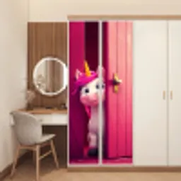 Eenhoorn - Roze - Deur - Fantasie deurposter klein -sfeer3