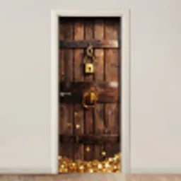 Kluisdeur - Goud - Geld - Hout deurposter klein -3d_beige