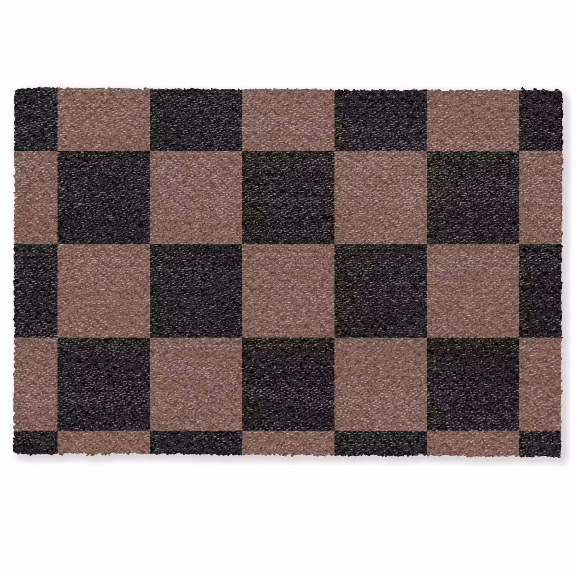 Doormat - Chessboard print - Brown - Black - Blocks