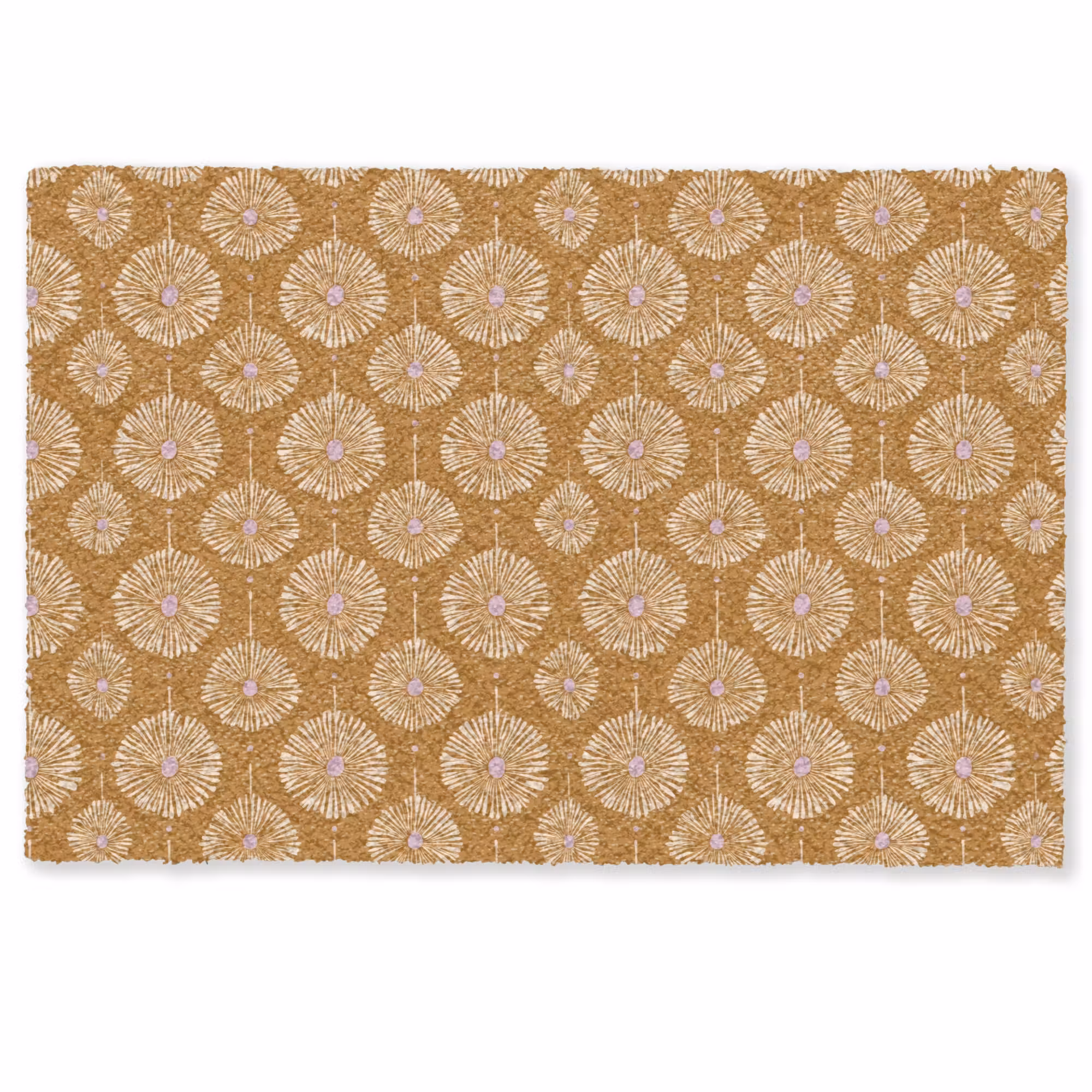Doormat - Flowers - Modern - Ochre