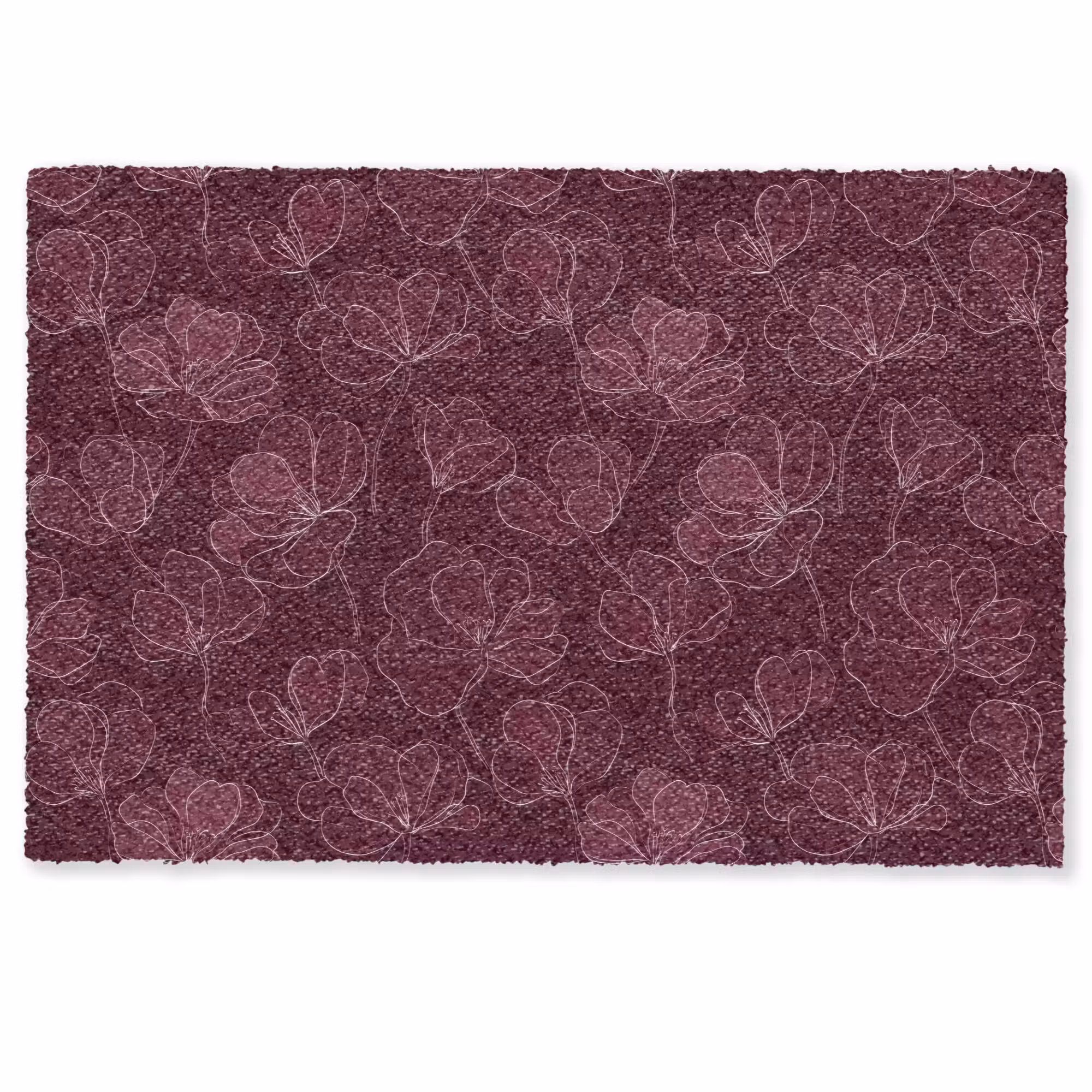 Doormat - Flowers - Pattern - Burgundy