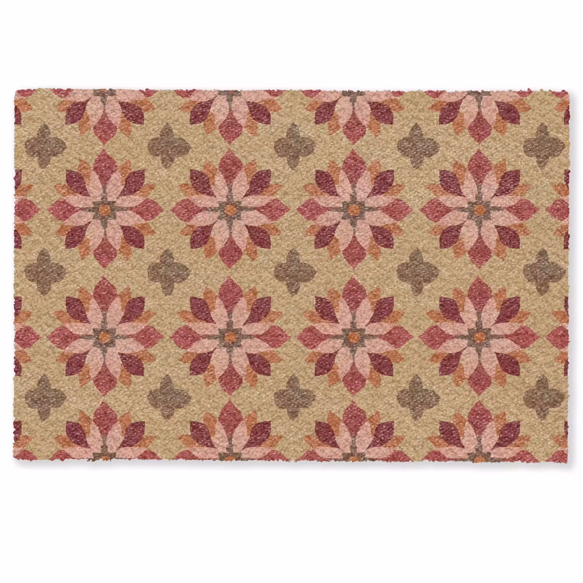 Doormat - Flowers - Retro - Green