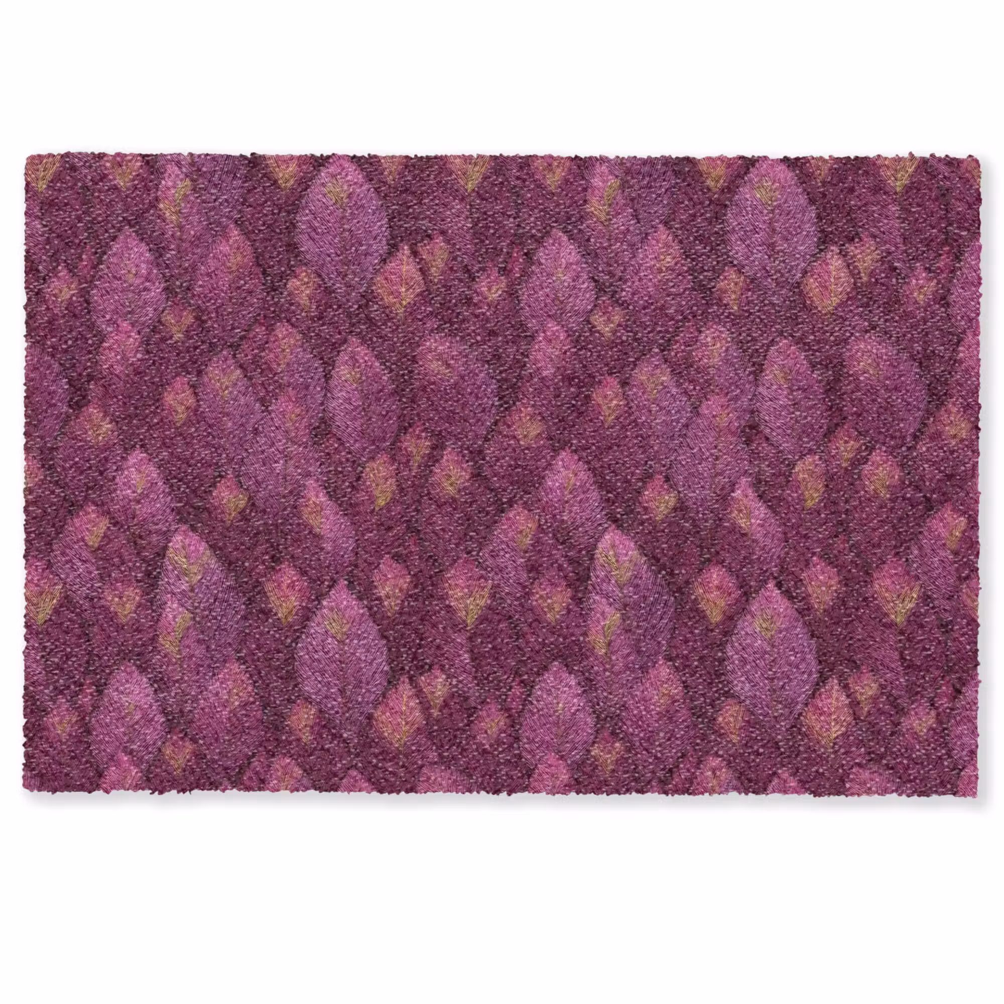 Doormat - Leaves - Pattern - Burgundy
