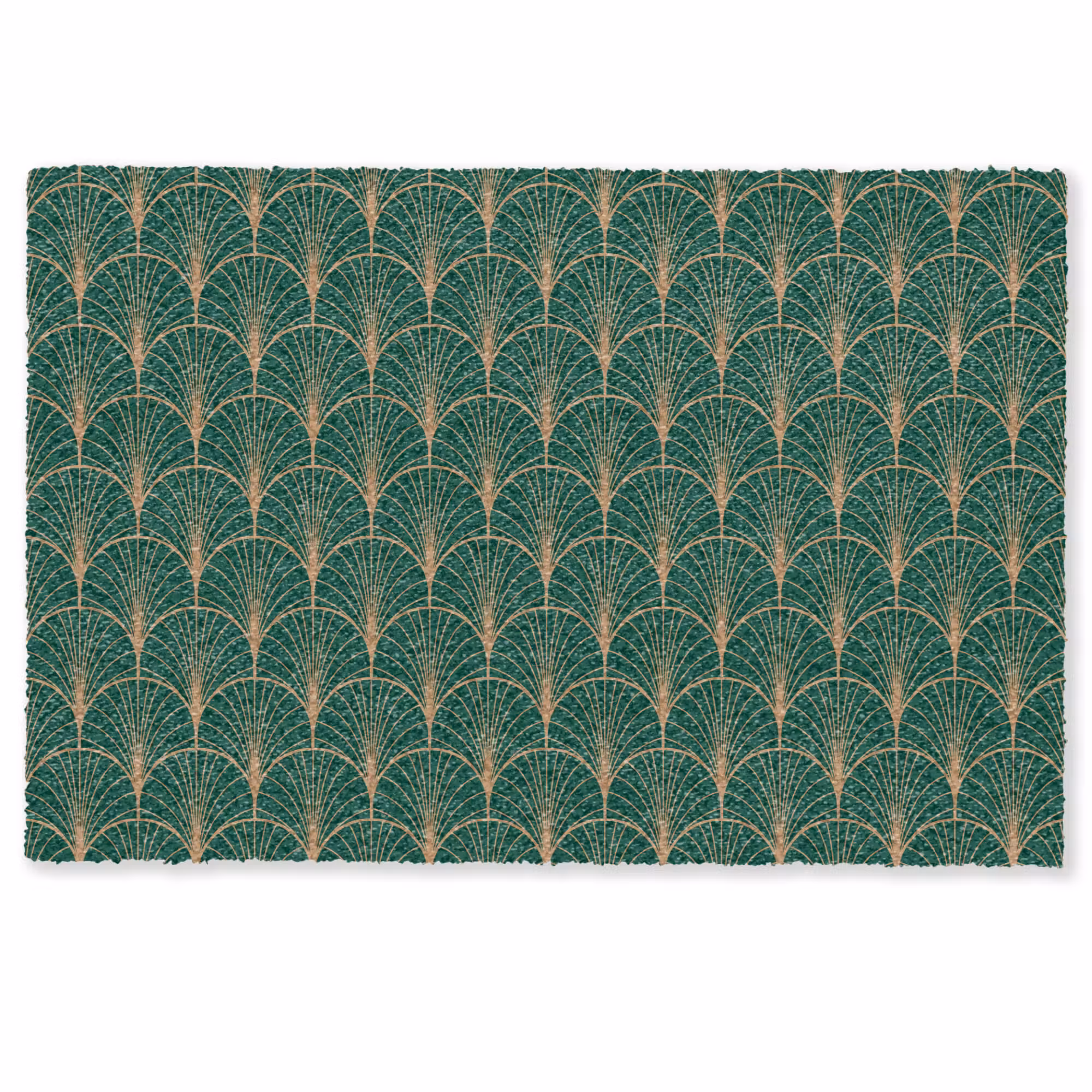 Personalized Doormat - Pattern - Green - Gold - Symmetrical