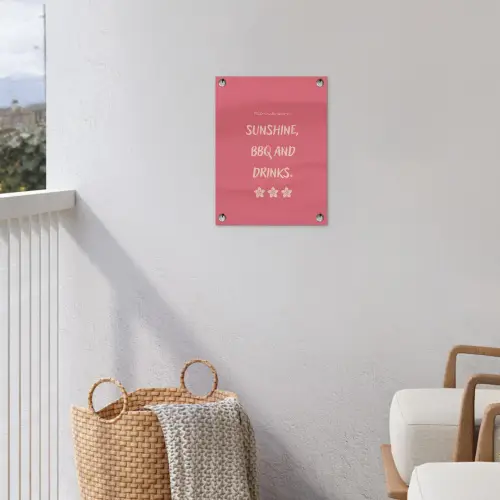 BBQ - Quote - Roze - Zomer tuinposter los doek klein -sfeer8