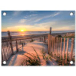 Strand - Zee - Duin - Zonsondergang - Landschap tuinposter los doek klein -3d