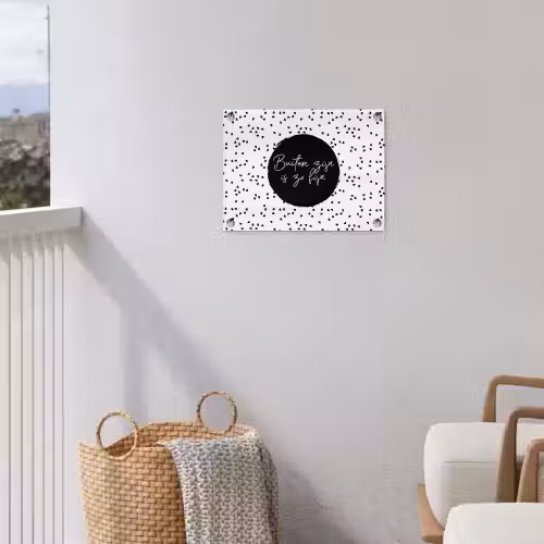 Buiten zijn is zo fijn - Tekst - Tuin - Quotes tuinposter los doek klein -sfeer8