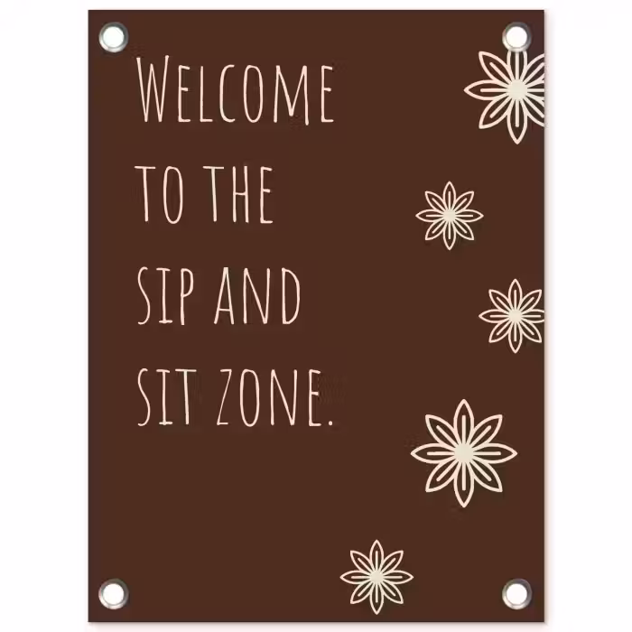Bruin - Quote - Bloemen - Zomer tuinposter los doek klein -3d
