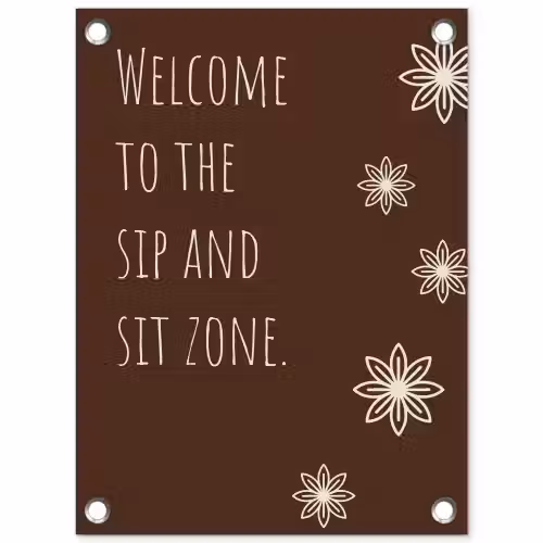 Bruin - Quote - Bloemen - Zomer tuinposter los doek klein -3d