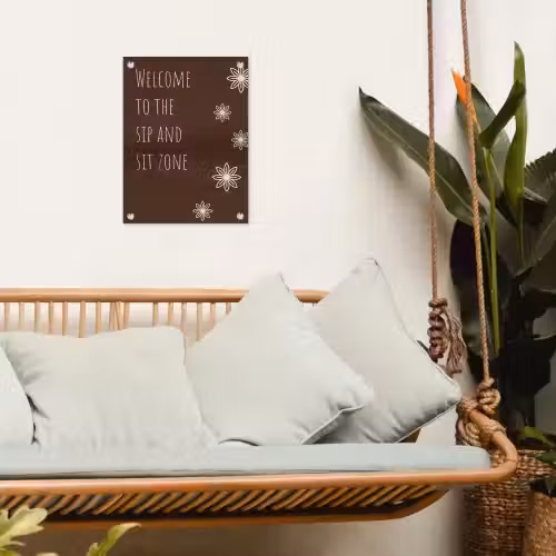 Bruin - Quote - Bloemen - Zomer tuinposter los doek klein -sfeer7