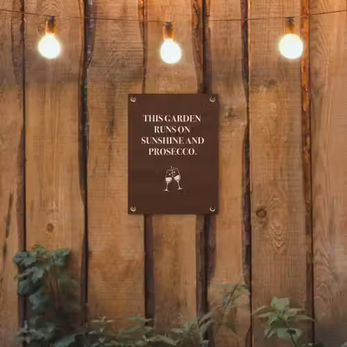 Bruin - Zomer - Quote - Drinken tuinposter los doek klein -sfeer1