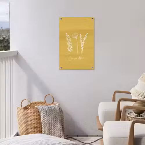 Carpe Diem met Bloemen tuinposter los doek klein -sfeer8