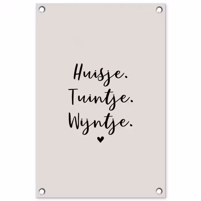 huisjetuintjewijntje-beige tuinposter los doek klein -3d