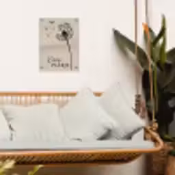 Knus Plekje met Paardenbloem tuinposter los doek klein -sfeer7